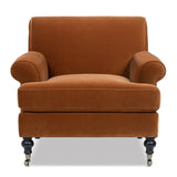 Burnt Orange Velvet Accent Chair | OROA