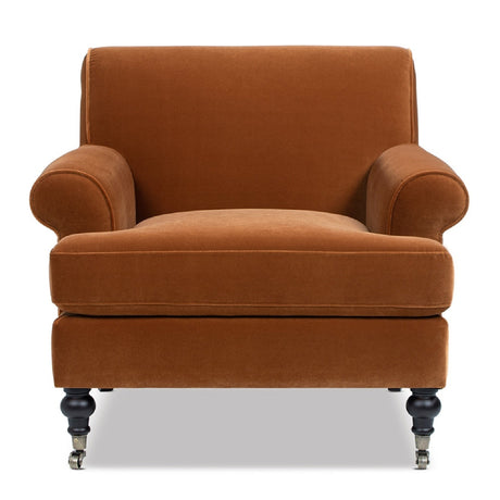 Burnt Orange Velvet Accent Chair | OROA
