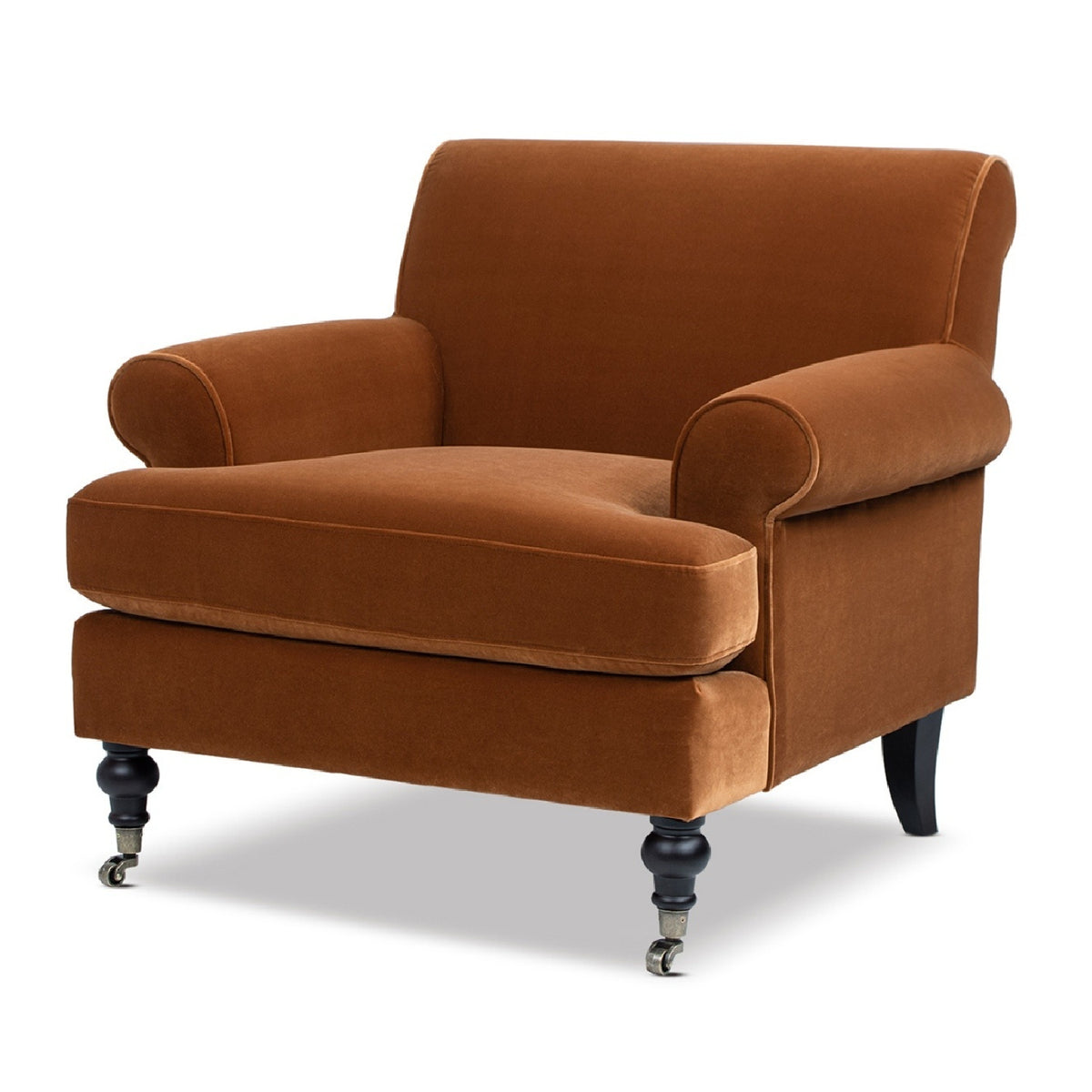 Burnt Orange Velvet Accent Chair | OROA