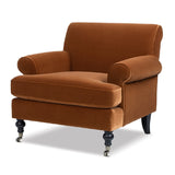 Burnt Orange Velvet Accent Chair | OROA