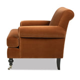Burnt Orange Velvet Accent Chair | OROA