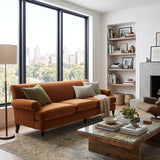 Burnt Orange Three-Cushion Tight Back Sofa | OROA