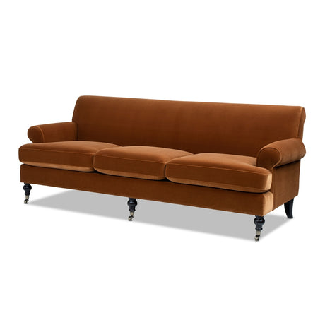 Burnt Orange Three-Cushion Tight Back Sofa | OROA