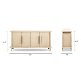 Natural Cerused Pine Wood 4-Door Sideboard | OROA - www.oroa.com