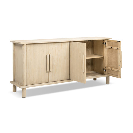 Natural Cerused Pine Wood 4-Door Sideboard | OROA - www.oroa.com