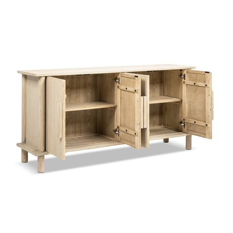 Natural Cerused Pine Wood 4-Door Sideboard | OROA - www.oroa.com