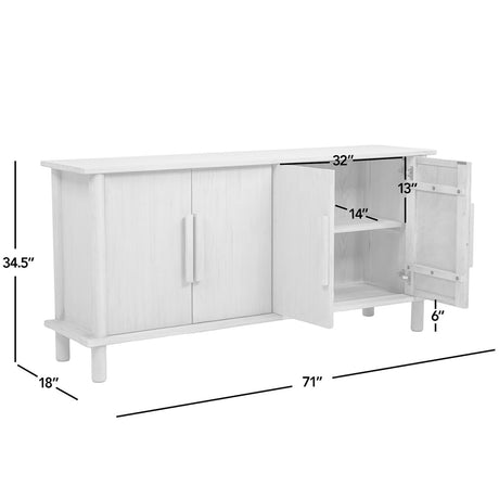 Natural Cerused Pine Wood 4-Door Sideboard | OROA - www.oroa.com