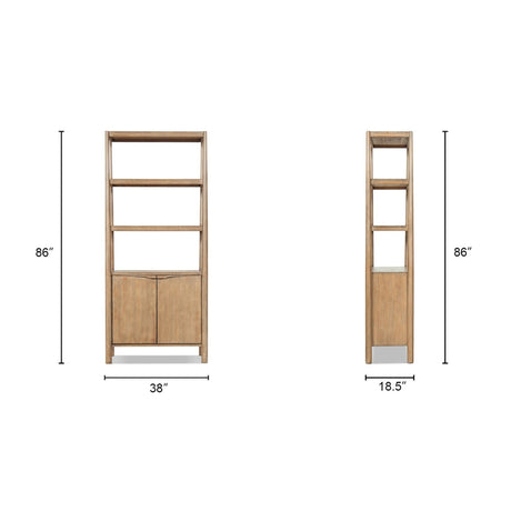 Antique Natural Reclaimed Pine Wood Bookcase | OROA