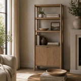 Antique Natural Reclaimed Pine Wood Bookcase | OROA