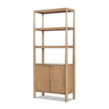 Antique Natural Reclaimed Pine Wood Bookcase | OROA
