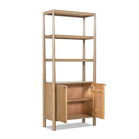 Antique Natural Reclaimed Pine Wood Bookcase | OROA
