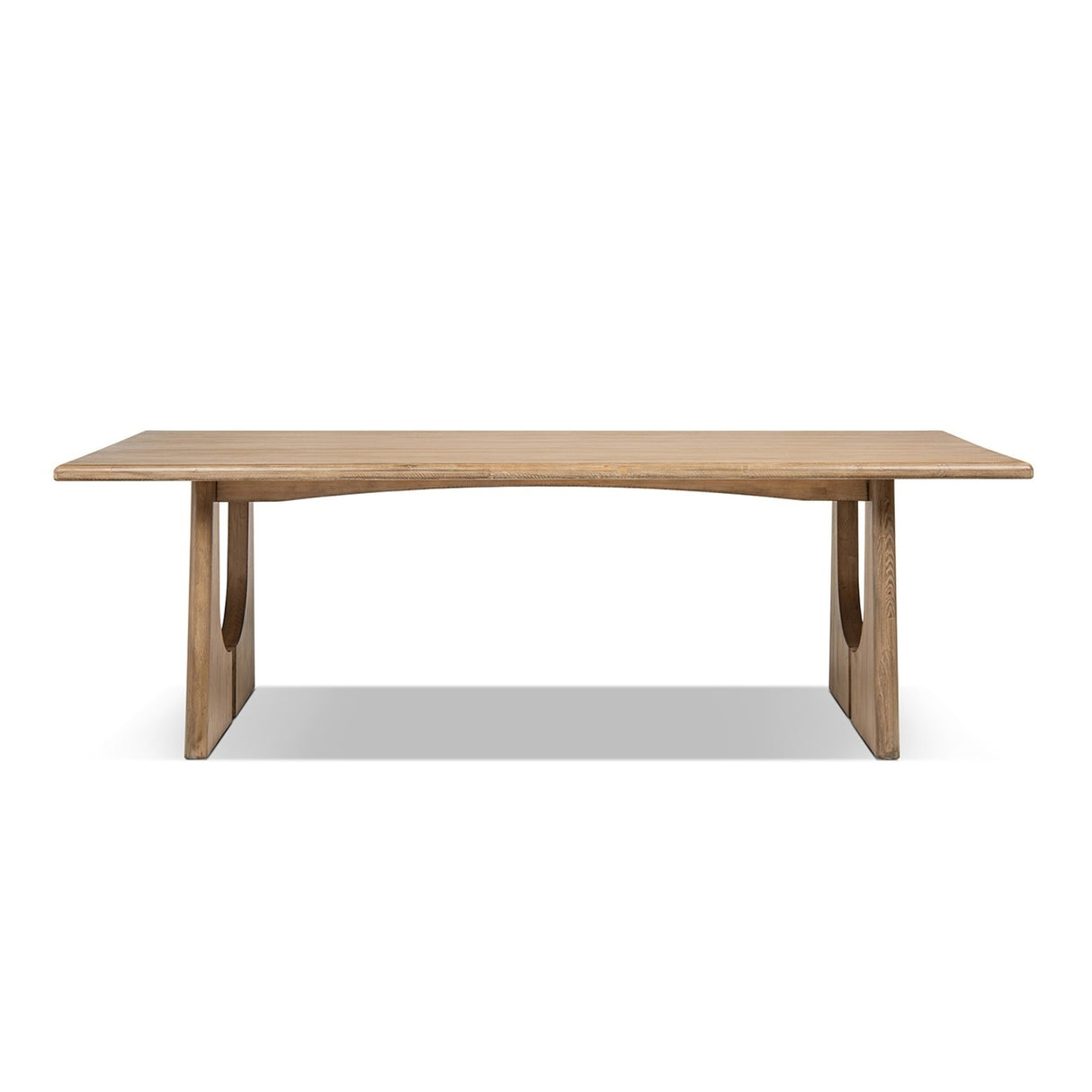 Antique Natural Brown Pine Wood Dining Table | OROA