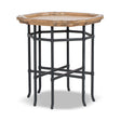 Modern European furniture - Reclaimed Pine Wood Iron Side Table - www.oroa.com