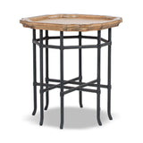 Modern European furniture - Reclaimed Pine Wood Iron Side Table - www.oroa.com