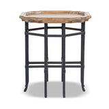 Modern European furniture - Reclaimed Pine Wood Iron Side Table - www.oroa.com
