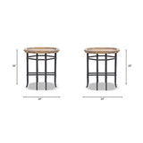 Modern European furniture - Reclaimed Pine Wood Iron Side Table - www.oroa.com