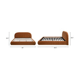Burnt Orange Velvet Upholstered King Bed | OROA