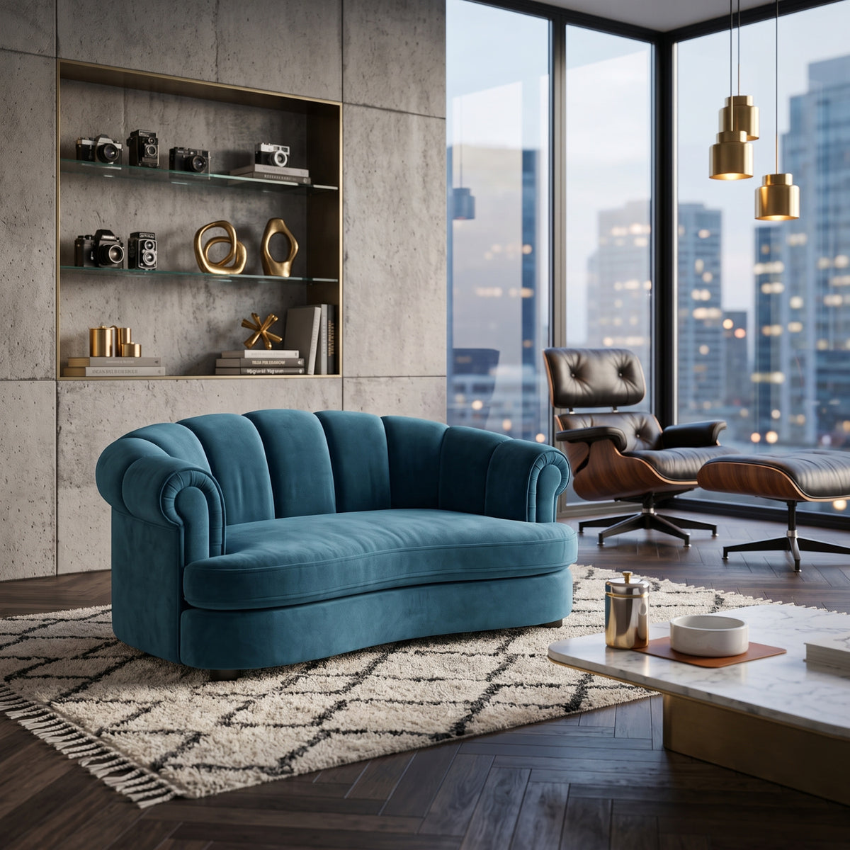 Halle Channel-Tufted Dog Sofa Bed | OROA
