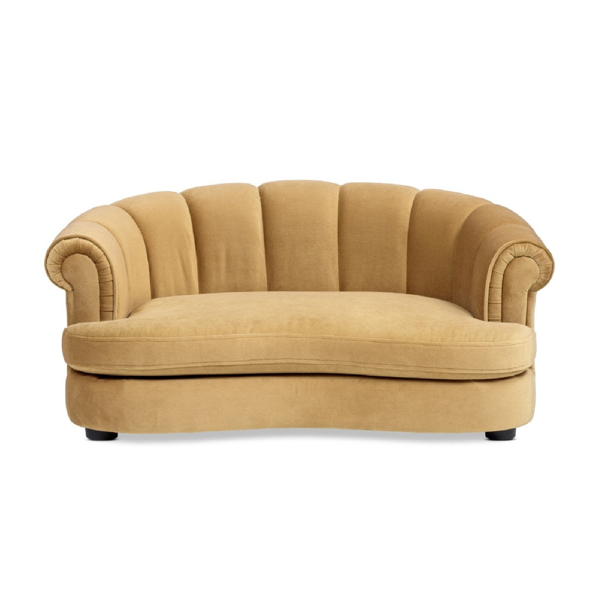 Halle Gold Velvet Dog Sofa Bed | OROA