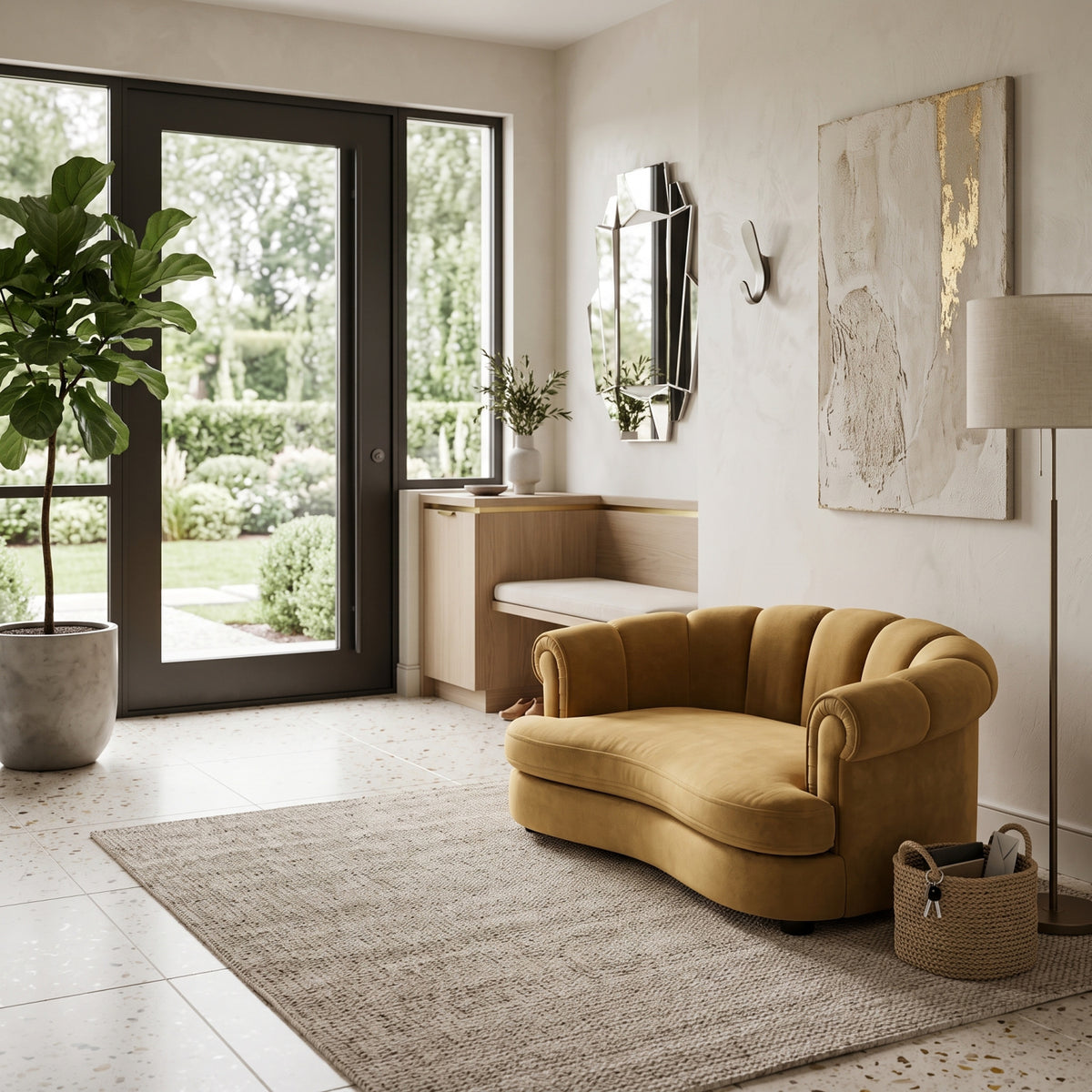 Halle Gold Velvet Dog Sofa Bed | OROA