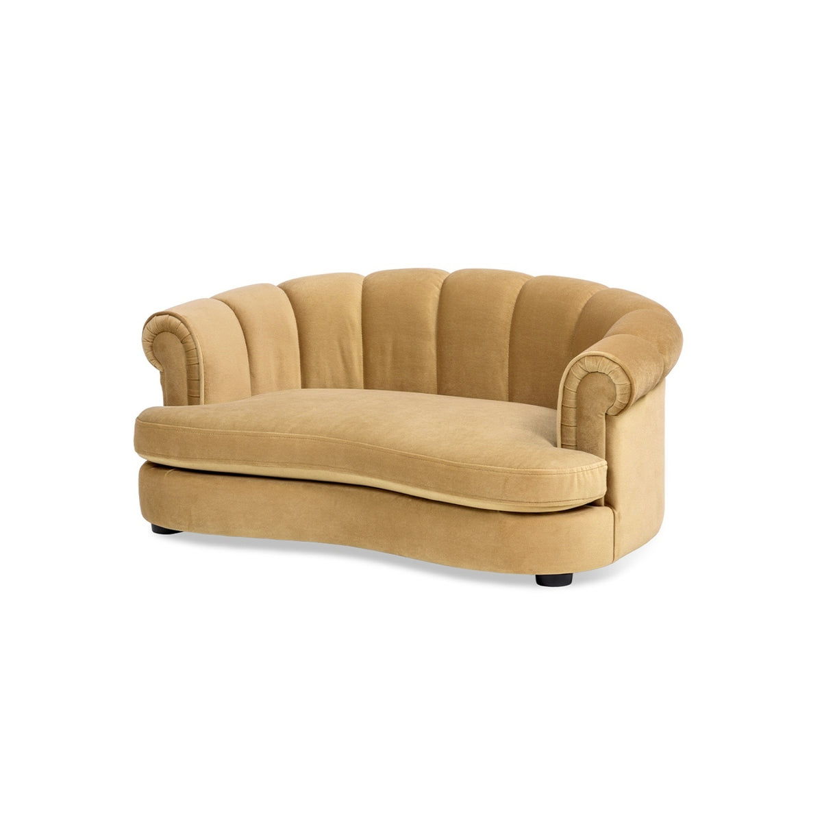 Halle Gold Velvet Dog Sofa Bed | OROA