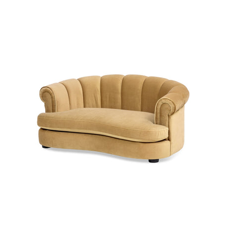 Halle Gold Velvet Dog Sofa Bed | OROA