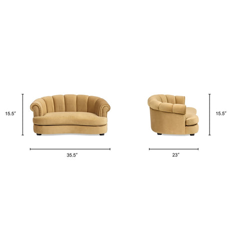 Halle Gold Velvet Dog Sofa Bed | OROA
