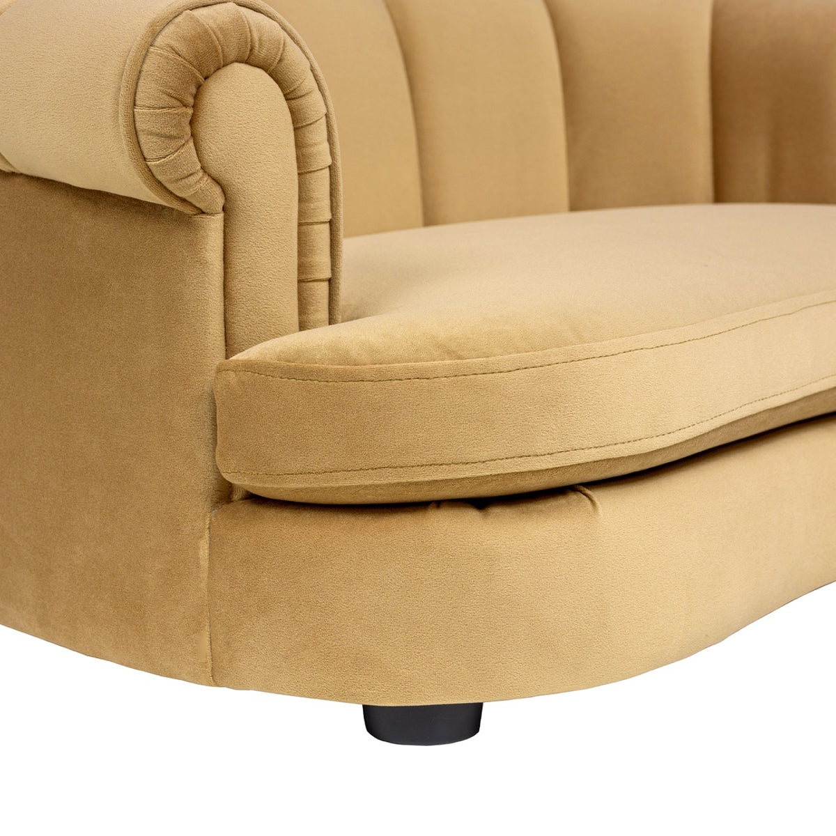 Halle Gold Velvet Dog Sofa Bed | OROA