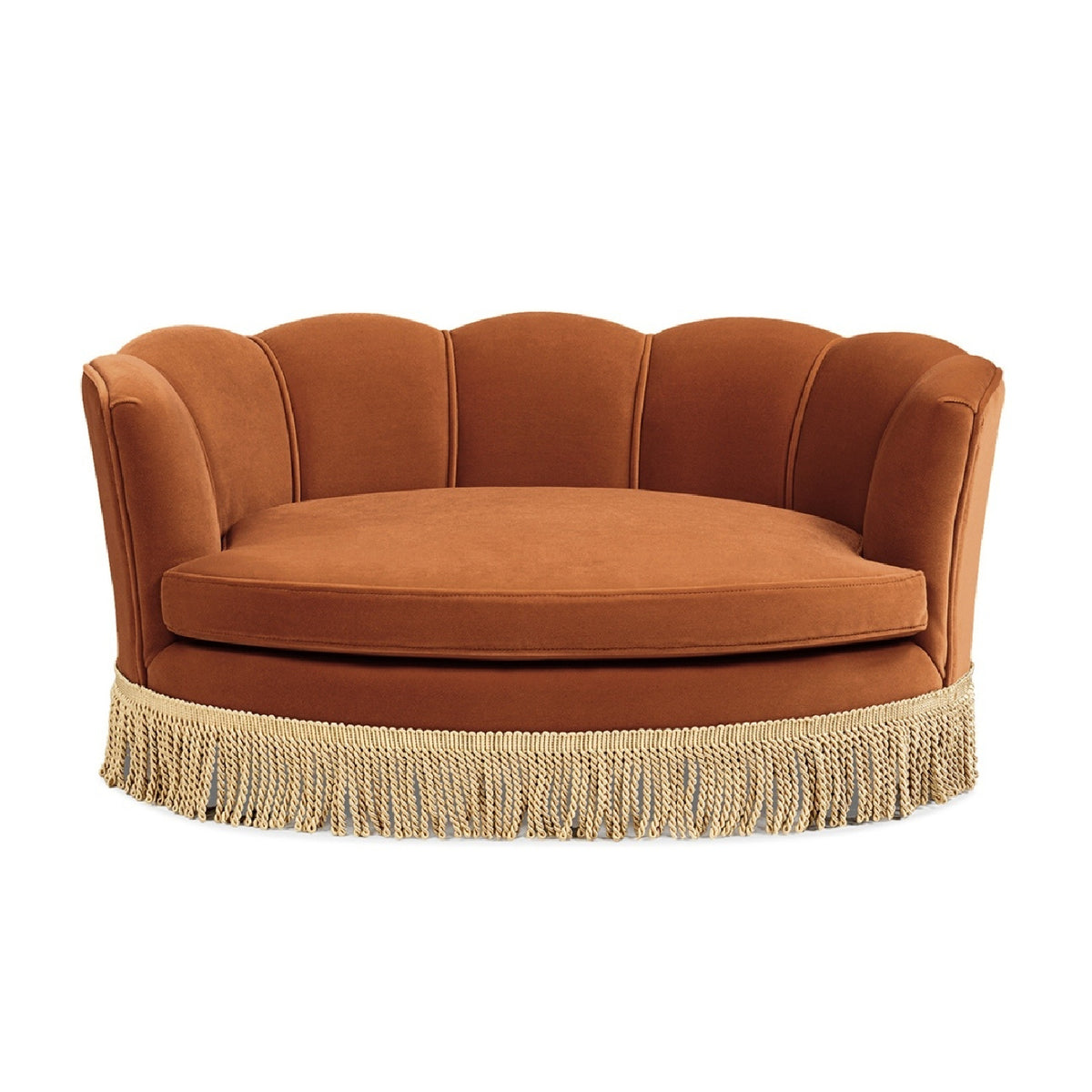Clara Velvet Scalloped Pet Sofa Bed | OROA