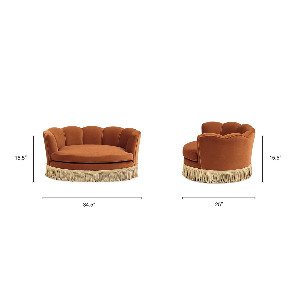Clara Velvet Scalloped Pet Sofa Bed | OROA