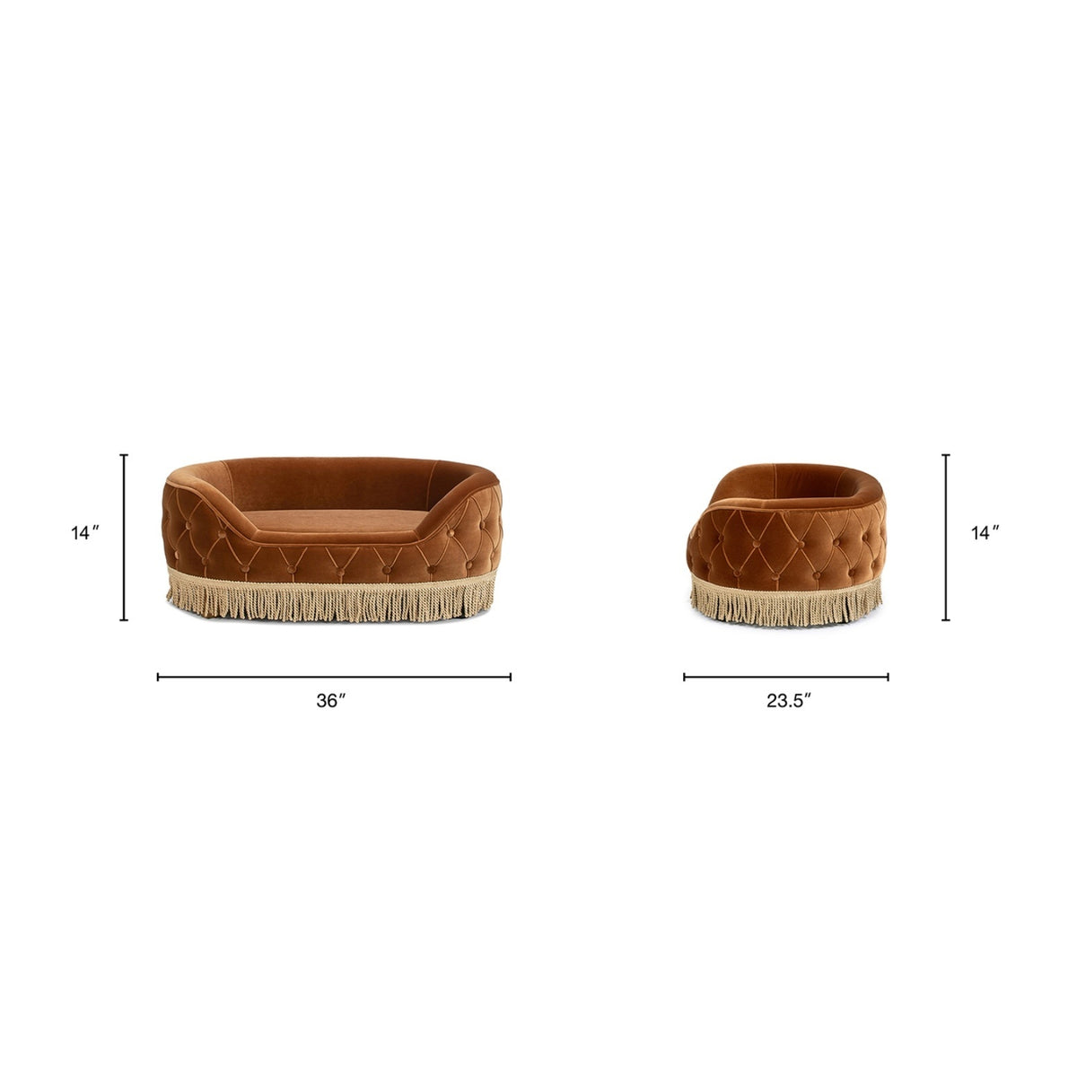 Monroe Velvet Dog Sofa Bed | OROA