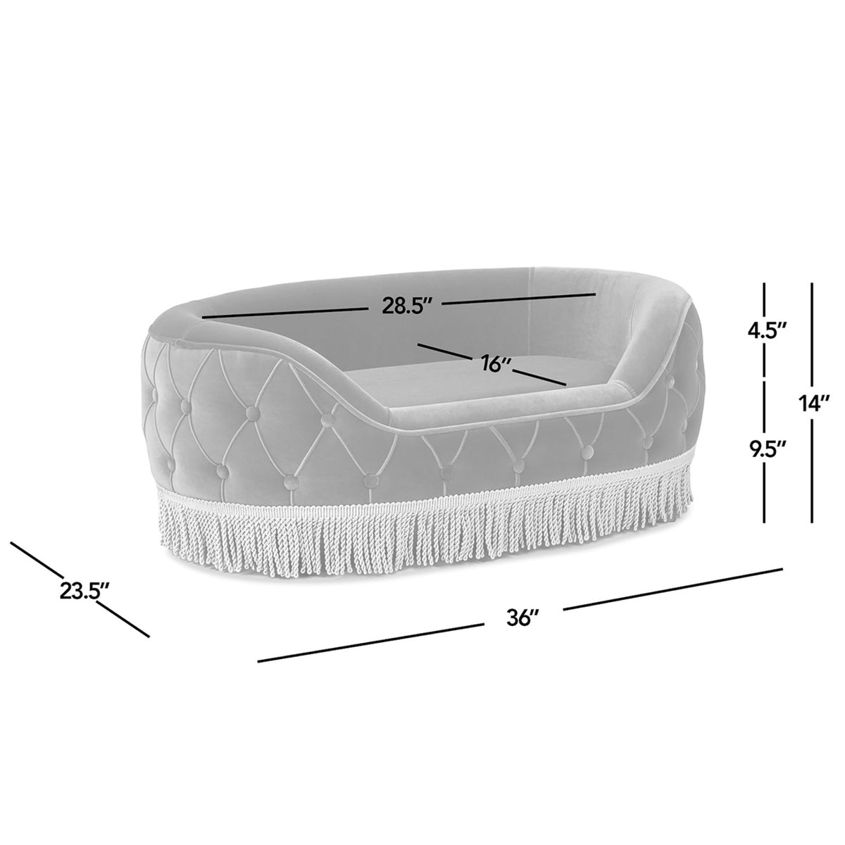 Monroe Velvet Dog Sofa Bed | OROA