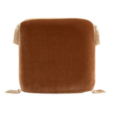 Burnt Orange Upholstered Square Fringe Ottoman | OROA