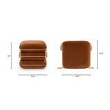 Burnt Orange Upholstered Square Fringe Ottoman | OROA