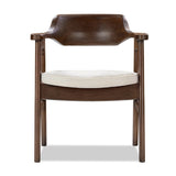 Modern European furniture - Light Beige Chenille Pine Dining Arm Chair - www.oroa.com