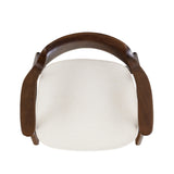 Modern European furniture - Light Beige Chenille Pine Dining Arm Chair - www.oroa.com