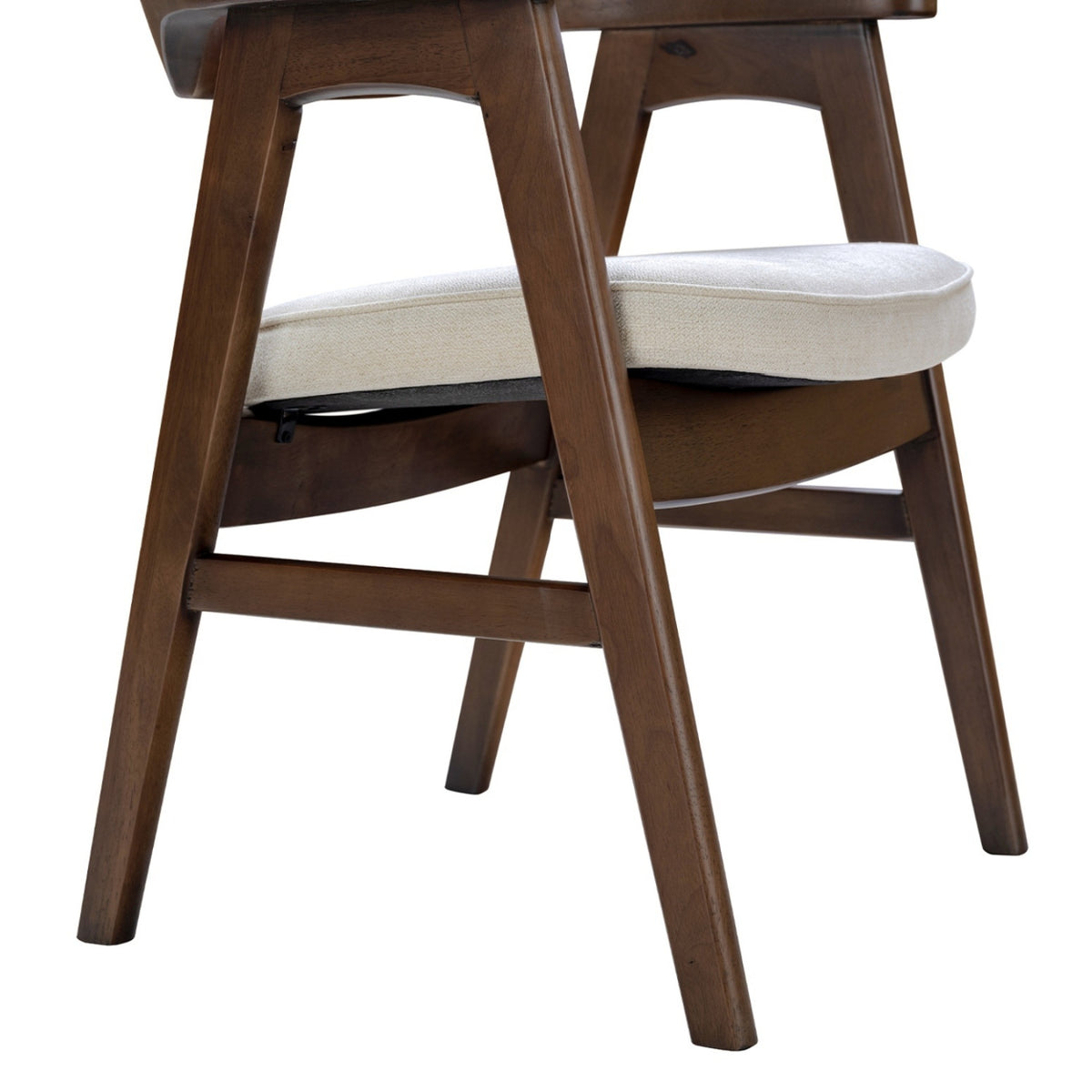 Modern European furniture - Light Beige Chenille Pine Dining Arm Chair - www.oroa.com