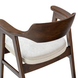 Modern European furniture - Light Beige Chenille Pine Dining Arm Chair - www.oroa.com