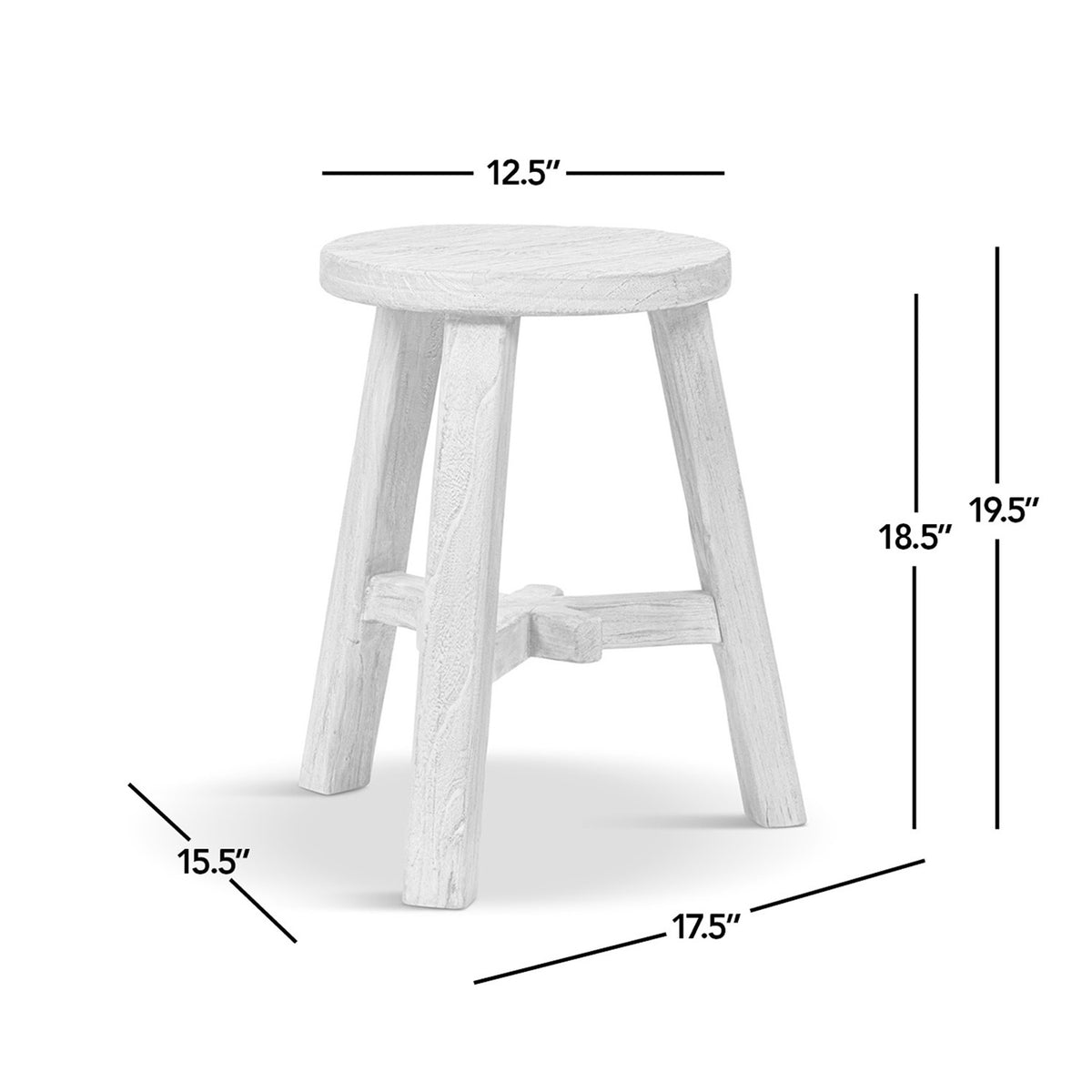 Linden Round Elm Wood Stool | OROA