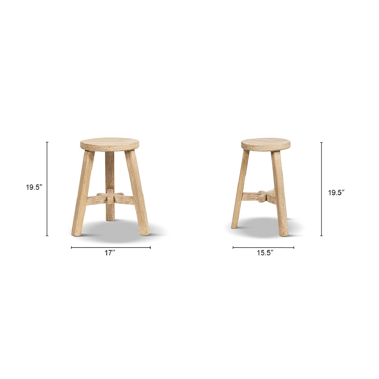 Linden Round Elm Wood Stool | OROA