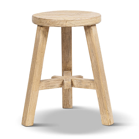 Linden Round Elm Wood Stool - OROA - view 3