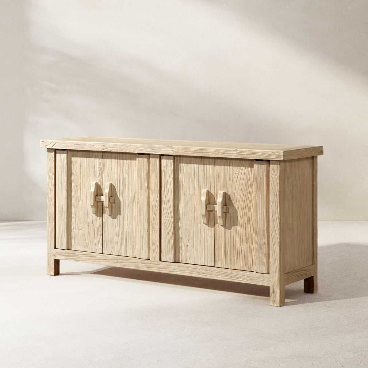 Rowan Light Natural Reclaimed Elm 4-Door Cabinet | OROA