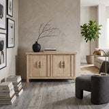 Rowan Light Natural Reclaimed Elm 4-Door Cabinet | OROA