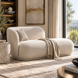 Modern European furniture - Modern Rounded Beige Chaise Lounge - www.oroa.com