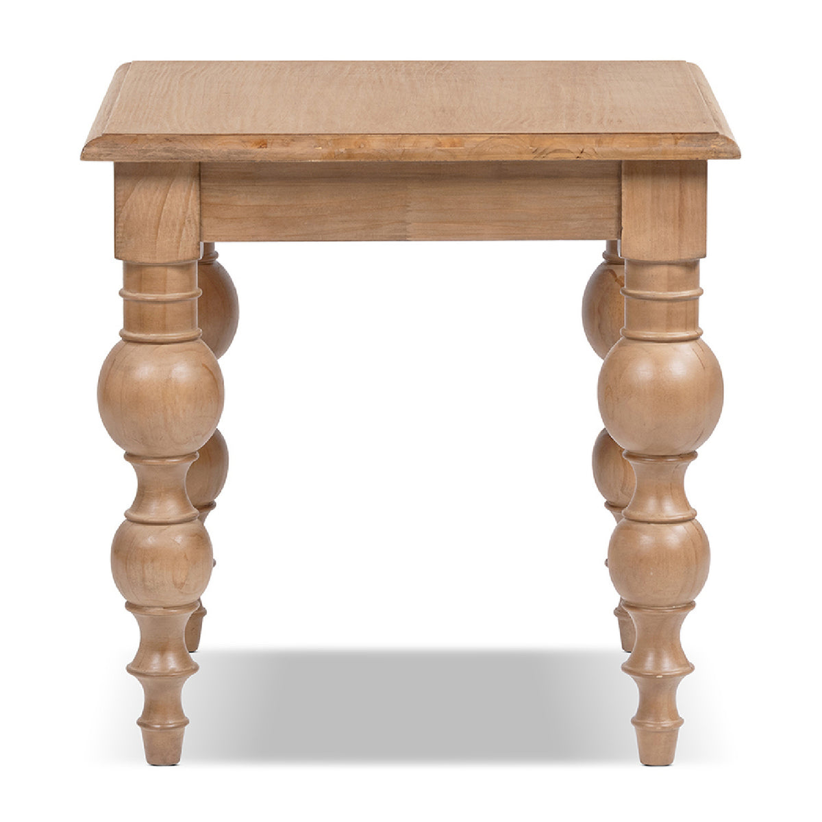 Medium Brown Reclaimed Pine Wood End Table | OROA