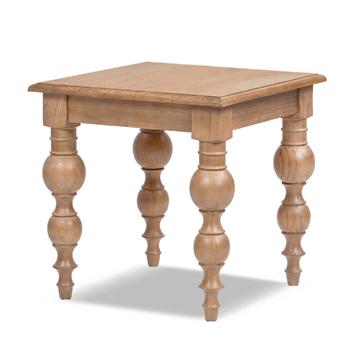 Medium Brown Reclaimed Pine Wood End Table | OROA