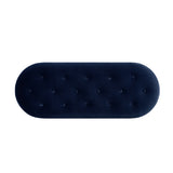 Navy Blue Velvet Storage Bench | OROA