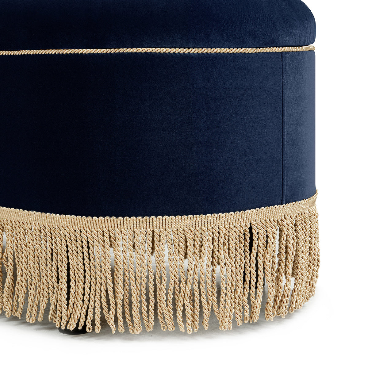 Navy Blue Velvet Storage Bench | OROA