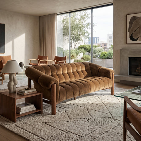 Sansa Bronze Upholstered Sofa | OROA