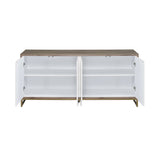 White Marble Paint Console Cabinet | OROA